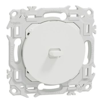 SCHNEIDER Odace Interrupteur va et vient/bouton poussoir à levier blanc craie - S920203