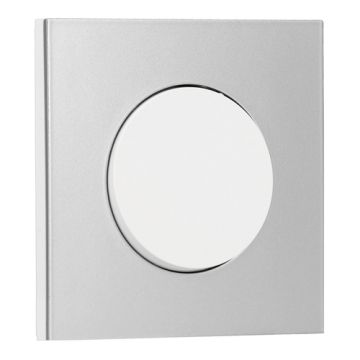 SCHNEIDER Odace Interrupteur va et vient/bouton poussoir blanc craie et plaque simple aluminium