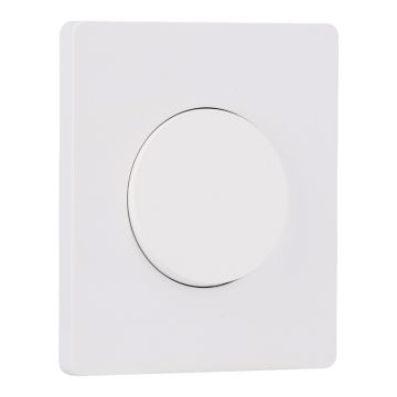 SCHNEIDER Odace Interrupteur va et vient/bouton poussoir blanc craie et plaque simple Architecte blanc émaillé