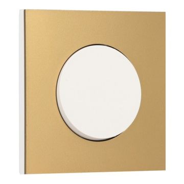 SCHNEIDER Odace Interrupteur va et vient/bouton poussoir blanc craie et plaque simple laiton