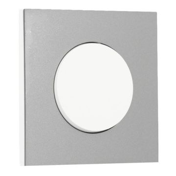 SCHNEIDER Odace Interrupteur va et vient/bouton poussoir blanc craie et plaque simple titane