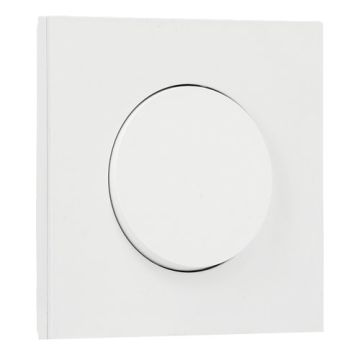 SCHNEIDER Odace Interrupteur va et vient/bouton poussoir blanc craie et plaque simple céramique blanc