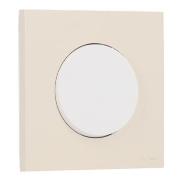 SCHNEIDER Odace Interrupteur va et vient/bouton poussoir blanc craie et plaque simple beige sable
