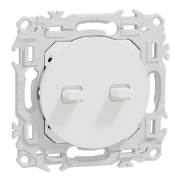double interrupteur à levier Schneider Odace blanc