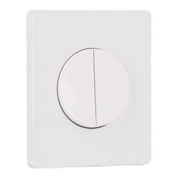 SCHNEIDER Odace Interrupteur double va et vient/bouton poussoir blanc craie et plaque simple Architecte blanc émaillé