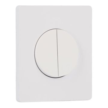 SCHNEIDER Odace Interrupteur double va et vient/bouton poussoir blanc craie et plaque simple Architecte céramique blanc