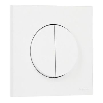 SCHNEIDER Odace Interrupteur double va et vient/bouton poussoir blanc craie complet