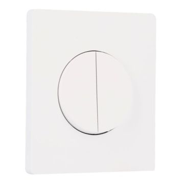 SCHNEIDER Odace Interrupteur double va et vient/bouton poussoir blanc craie et plaque simple Architecte blanc craie