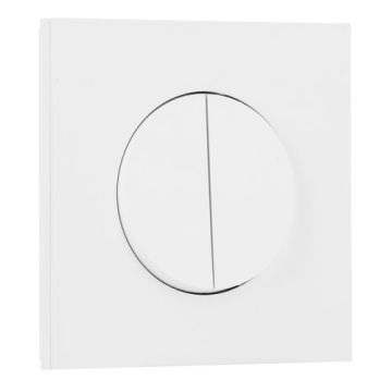 SCHNEIDER Odace Interrupteur double va et vient/bouton poussoir blanc craie et plaque simple céramique blanc