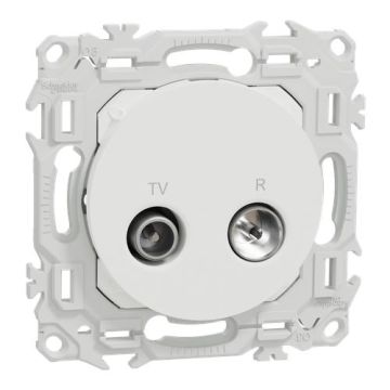 SCHNEIDER Odace Prise TV / FM blanc craie - S920451