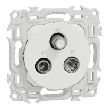 SCHNEIDER Odace Prise TV / SAT / FM blanc craie - S920461