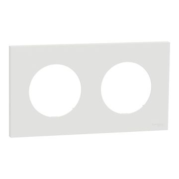 SCHNEIDER Odace Plaque double blanc craie - S920704