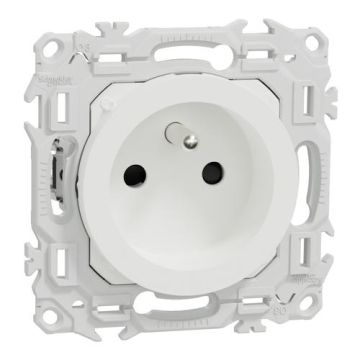 SCHNEIDER Odace Prise de courant 2P+T avec griffes pour rénovation blanc - S925049