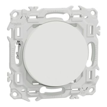 SCHNEIDER Odace Interrupteur va et vient/bouton poussoir avec griffes blanc craie - S925204