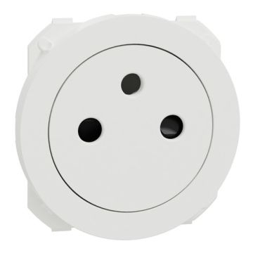 SCHNEIDER Odace Enjoliveur prise de courant 2P+T affleurante blanc craie - S929050
