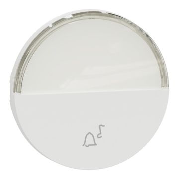 SCHNEIDER Odace Enjoliveur bouton poussoir avec porte-étiquette blanc craie - S929245