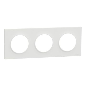plaque de finition 3 postes Schneider Odace® blanche