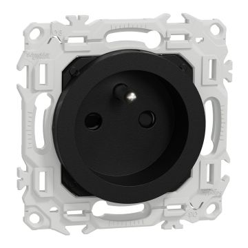SCHNEIDER Odace Prise de courant 2P+T pour rénovation noir onyx - S940049
