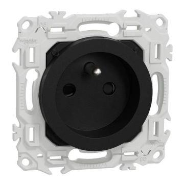SCHNEIDER Odace Prise de courant 2P+T pour rénovation noir onyx - S940049