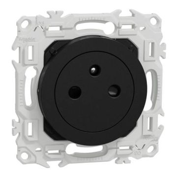 SCHNEIDER Odace Prise de courant 2P+T affleurante noir onyx - S940052