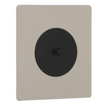 SCHNEIDER Odace Interrupteur va et vient/bouton poussoir à levier noir onyx et plaque simple Architecte béton