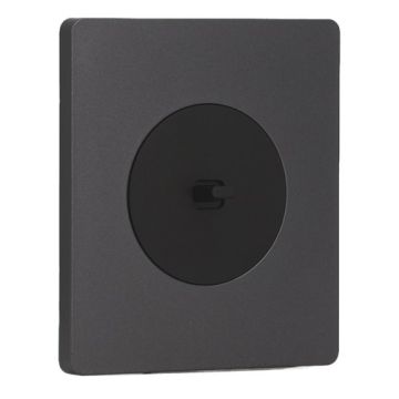 SCHNEIDER Odace Interrupteur va et vient/bouton poussoir à levier noir onyx et plaque simple Architecte perle noire