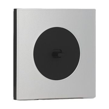 SCHNEIDER Odace Interrupteur va et vient/bouton poussoir à levier noir onyx et plaque simple aluminium