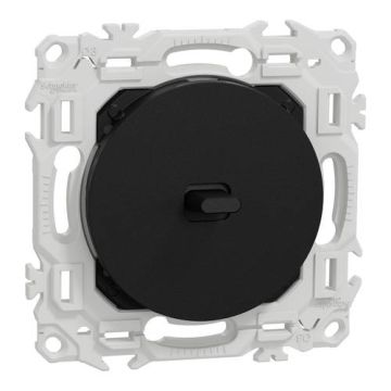 SCHNEIDER Odace Interrupteur va et vient/bouton poussoir à levier noir onyx - S940203