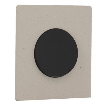 SCHNEIDER Odace Interrupteur va et vient/bouton poussoir noir onyx et plaque simple Architecte béton