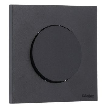 SCHNEIDER Odace Interrupteur va et vient/bouton poussoir noir onyx complet