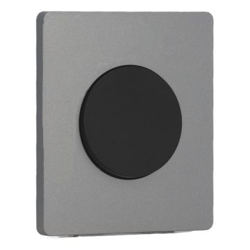 SCHNEIDER Odace Interrupteur va et vient/bouton poussoir noir onyx et plaque simple Architecte titane