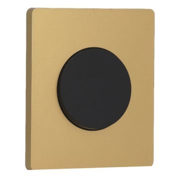 SCHNEIDER Odace Interrupteur va et vient/bouton poussoir noir onyx et plaque simple Architecte laiton