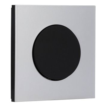 SCHNEIDER Odace Interrupteur va et vient/bouton poussoir noir onyx et plaque simple Aluminium