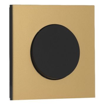 SCHNEIDER Odace Interrupteur va et vient/bouton poussoir noir onyx et plaque simple laiton