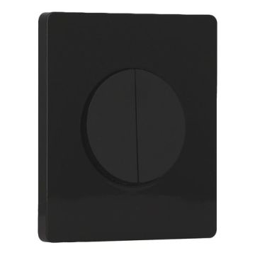 SCHNEIDER Odace Interrupteur double va et vient/bouton poussoir noir onyx et plaque simple Architecte noir émaillé