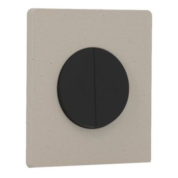 SCHNEIDER Odace Interrupteur double va et vient/bouton poussoir noir onyx et plaque simple Architecte béton
