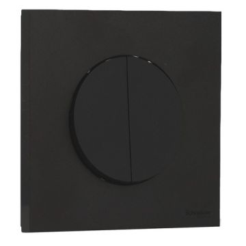 SCHNEIDER Odace Interrupteur double va et vient/bouton poussoir noir onyx complet