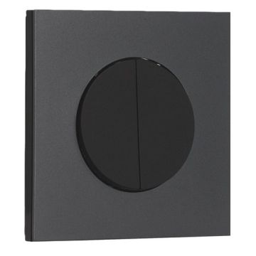Interrupteur double va et vient/bouton poussoir SCHNEIDER Odace noir onyx et plaque simple perle noire