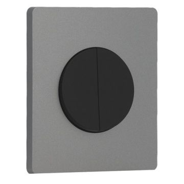 SCHNEIDER Odace Interrupteur double va et vient/bouton poussoir noir onyx et plaque simple titane