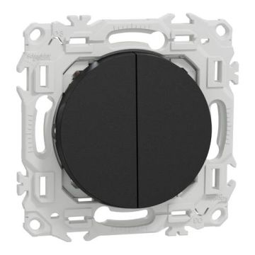 double interrupteur Schneider Odace noir