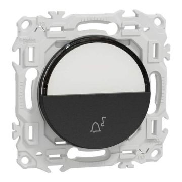 SCHNEIDER Odace Bouton poussoir porte-étiquette noir onyx - S940246