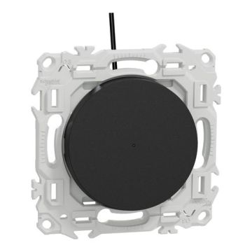 SCHNEIDER Odace Interrupteur va et vient/bouton poussoir à voyant lumineux vert noir onyx - S940263