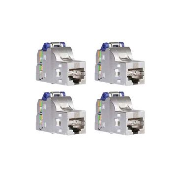 Lot de 4 connecteurs S-One DPM RJ45 SCHNEIDER Resi9 Connect femelle Grade 3TV Cat6 