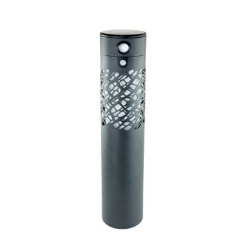WATT & HOME Balise potelet LED solaire à détection Allegra 250lm métal noir - 401313