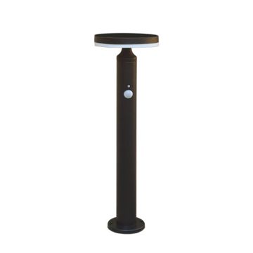 WATT & HOME Balise LED solaire sur piquet à détection Jupiter 600lm 3 modes métal noir - 401346