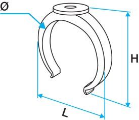 collier de fixation lyre Aldes Optiflex - schéma avec dimensions
