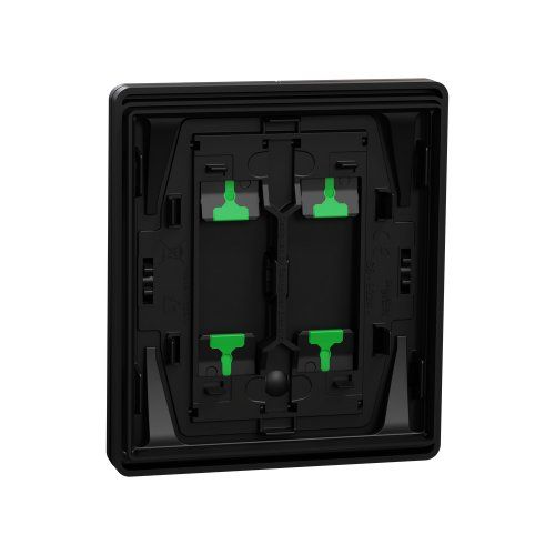 Enjoliveur pour double va et vient/bouton poussoir/plaque simple SCHNEIDER Odace Integral Architecte coloris noir onyx