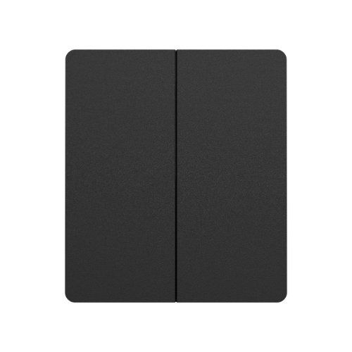 Enjoliveur pour double va et vient/bouton poussoir/plaque simple SCHNEIDER Odace Integral Architecte coloris noir onyx - vue de face