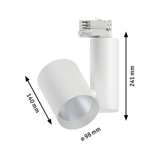 Dimensions spot sur rail LED Paulmann Prorail3 blanc
