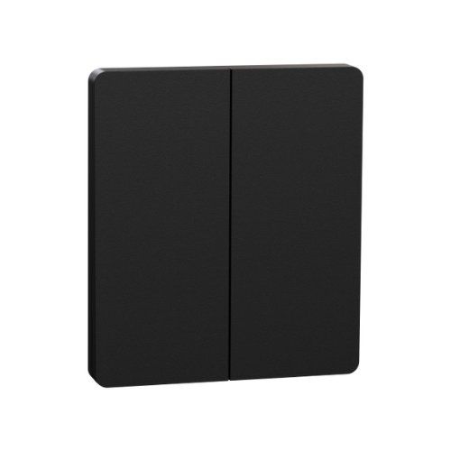 Enjoliveur pour double va et vient/bouton poussoir/plaque simple SCHNEIDER Odace Integral Architecte coloris noir onyx